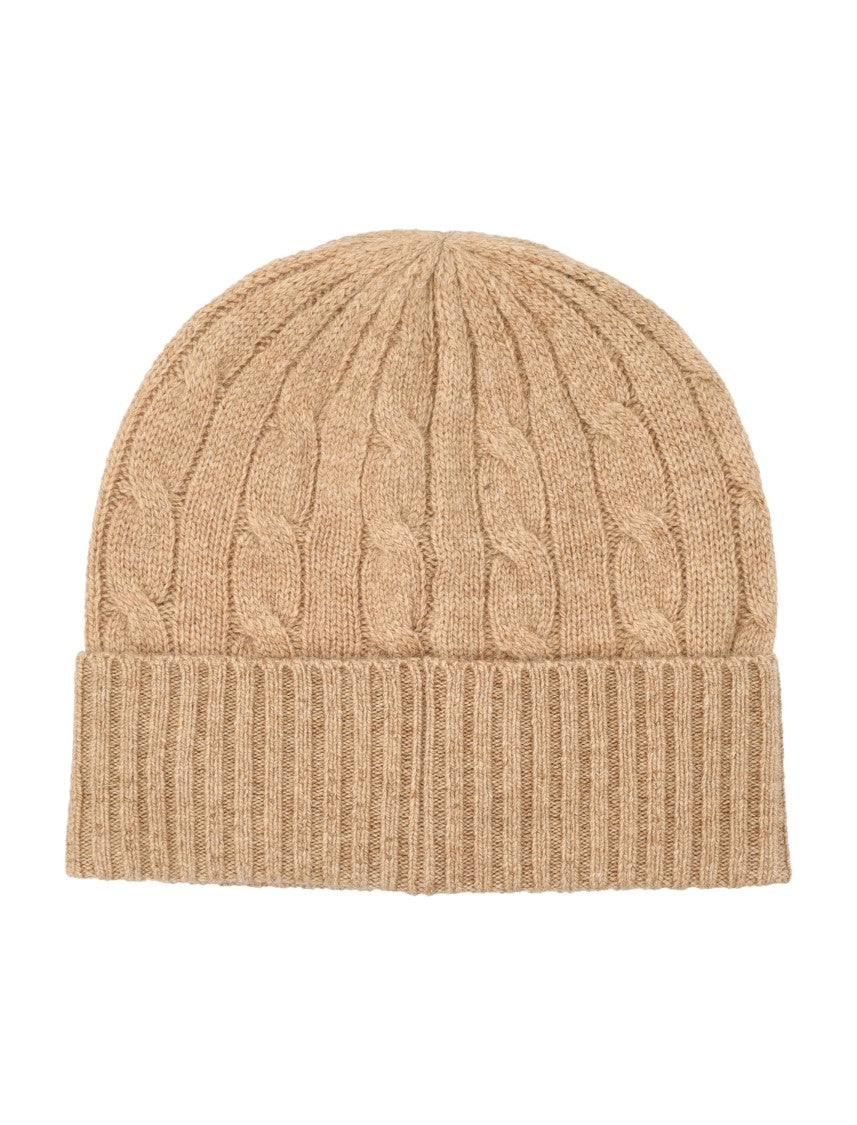 Polo Ralph Lauren Cable-Knit Wool-Cashmere Beanie With Ribbed Hem