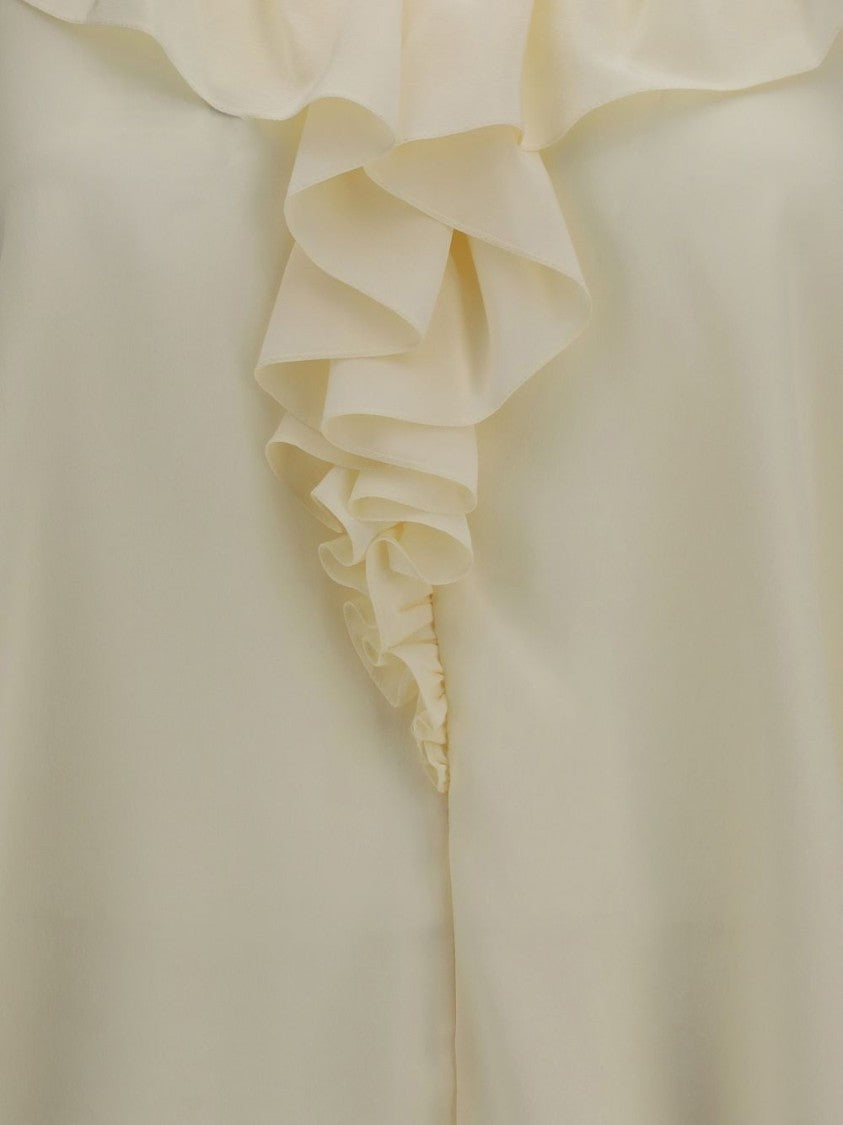 Chloé Ruffled Silk Cropped Top