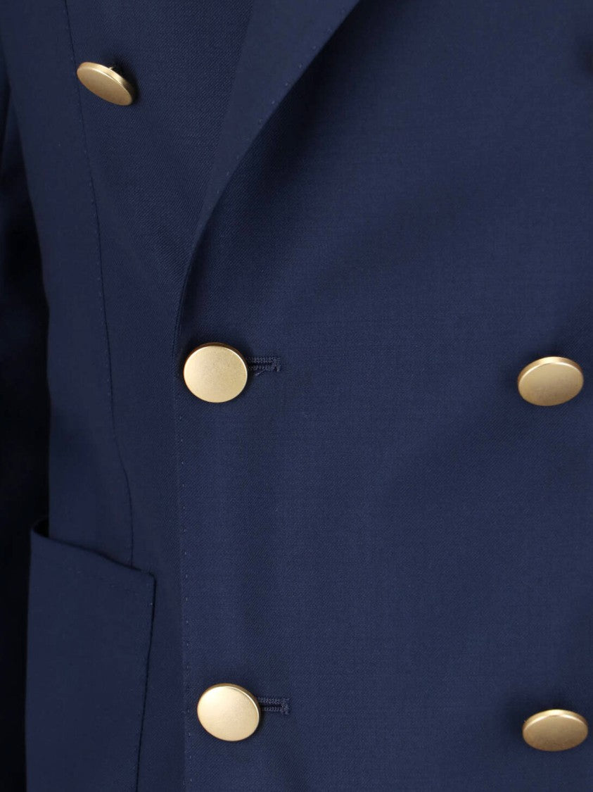 Tagliatore Navy Blue Double-Breasted Wool Blazer