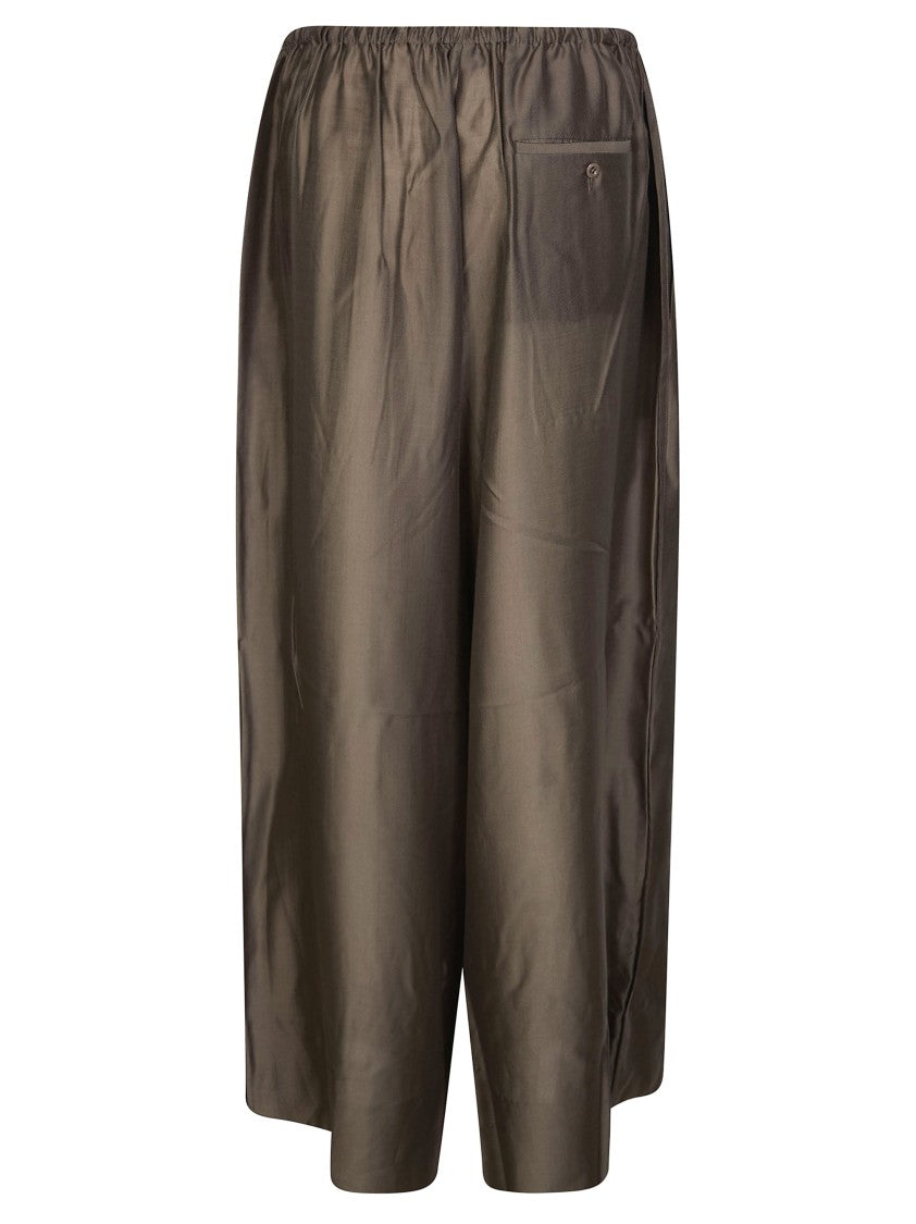 Entire Studios Cropped Elastic Waist Wide-Leg Pants