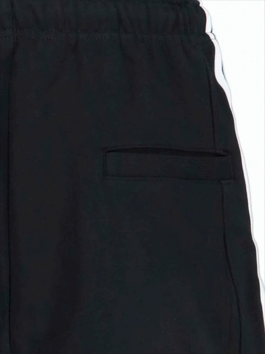 Y-3 Minimalist Black Shorts With Vertical Stripe Detail