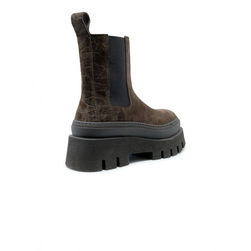 Copenhagen F5cph686 Croco Suede Chocolate Chelsea Boots