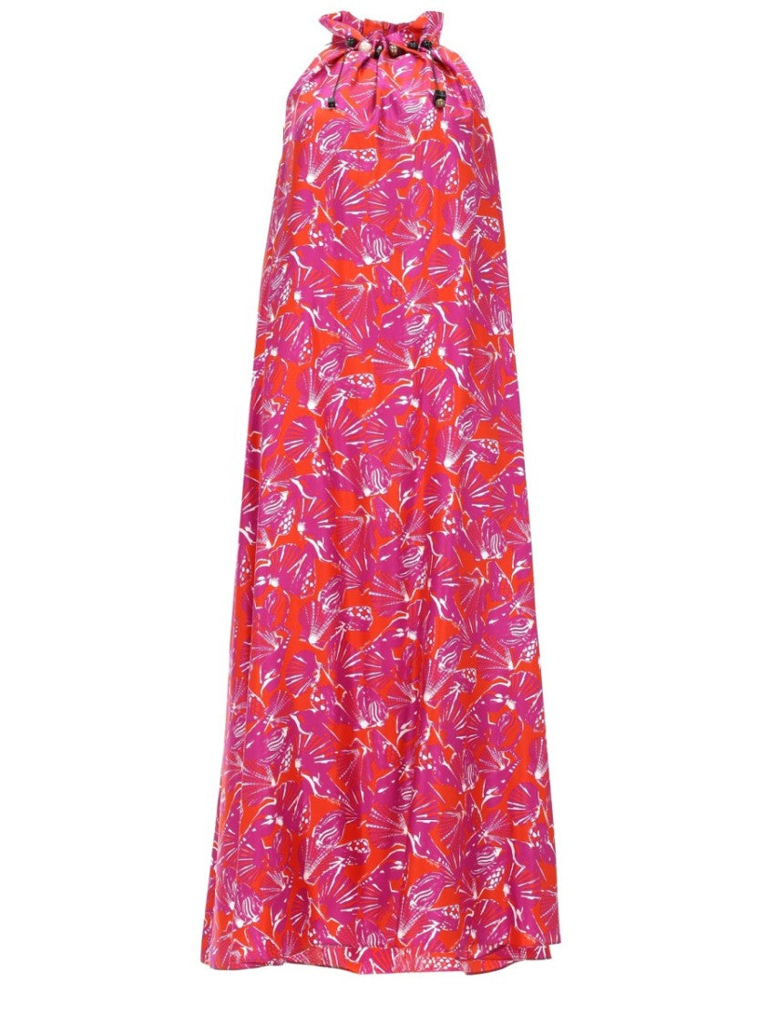 Max Mara Abstract Printed Sleeveless Floor-Length Silk Maxi Dress