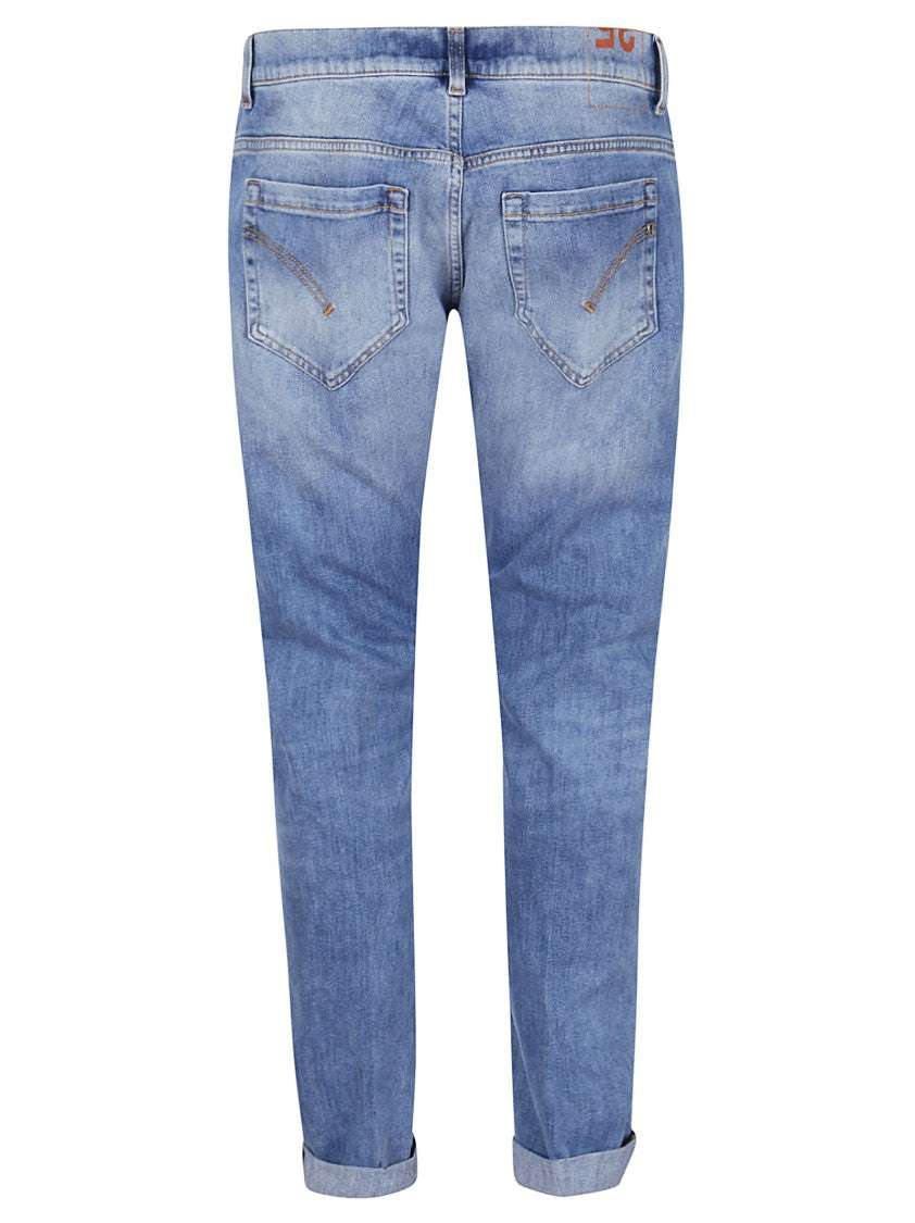 Dondup Men's Five-Pocket Denim Jeans With Whiskering Effect