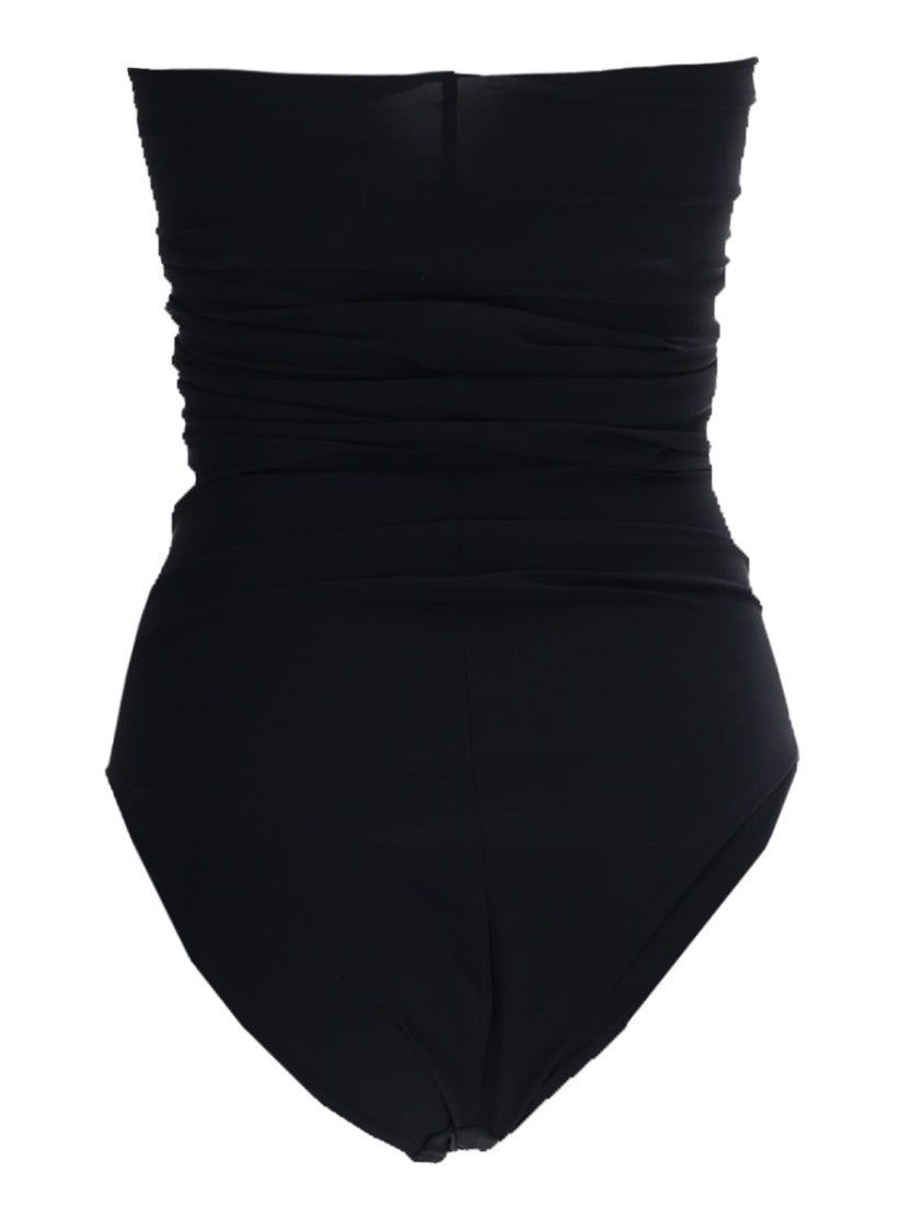 Rick Owens Black Bandeau Central Cutout One-Piece Swimsuit