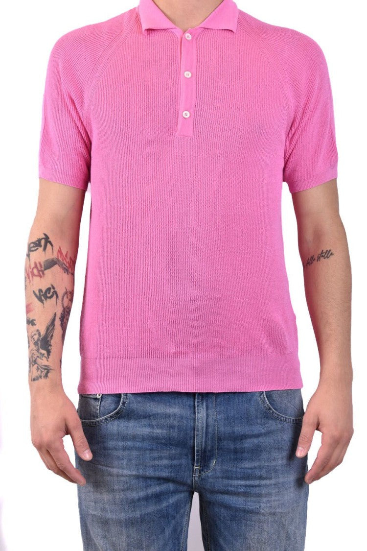 Laneus Textured Knit Polo Shirt Classic Collar