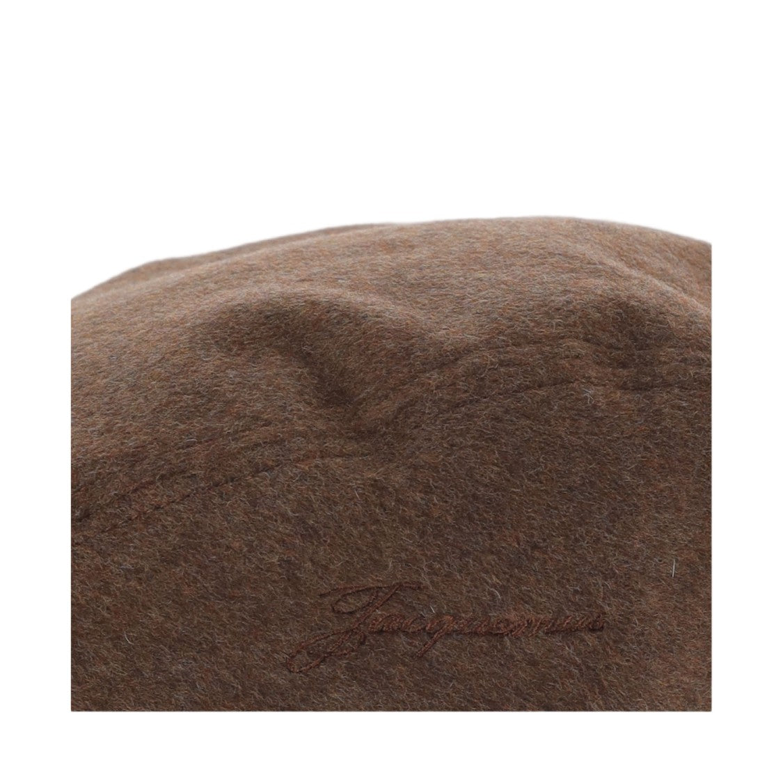 Jacquemus Brown Alérie Embroidered Virgin Wool Flat Beret