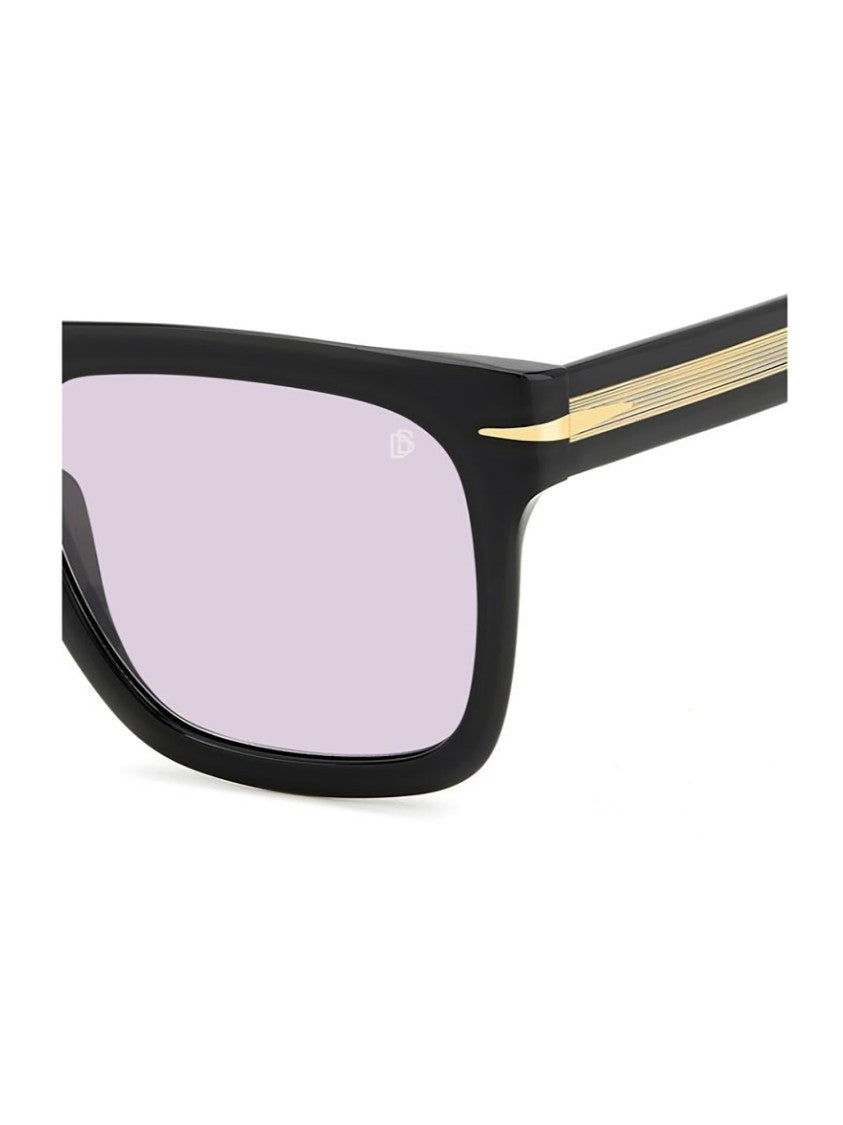 David Beckham Square Frame Sunglasses With Gold Accents