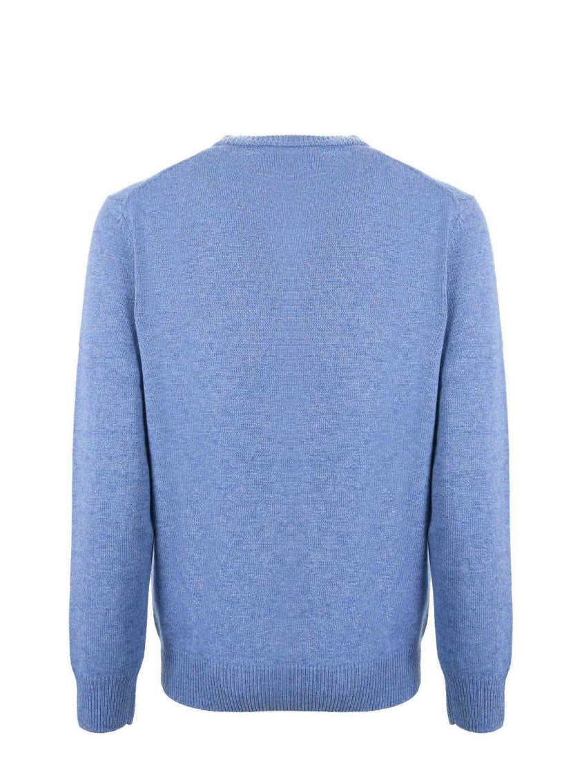 Mc2 Saint Barth Comfort-Driven Light Blue Sweater With Playful Graphic