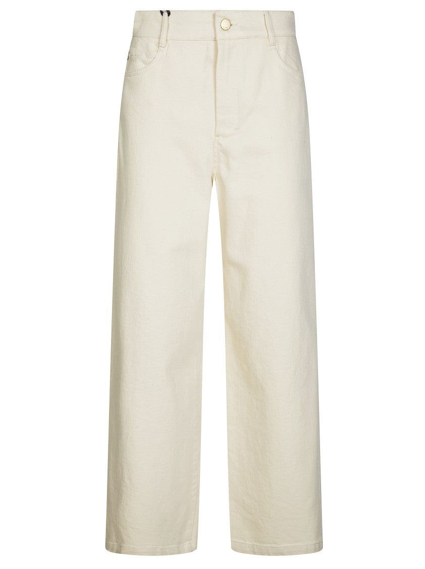 Max Mara Zarina Lightweight Wide-Leg Cropped Jeans