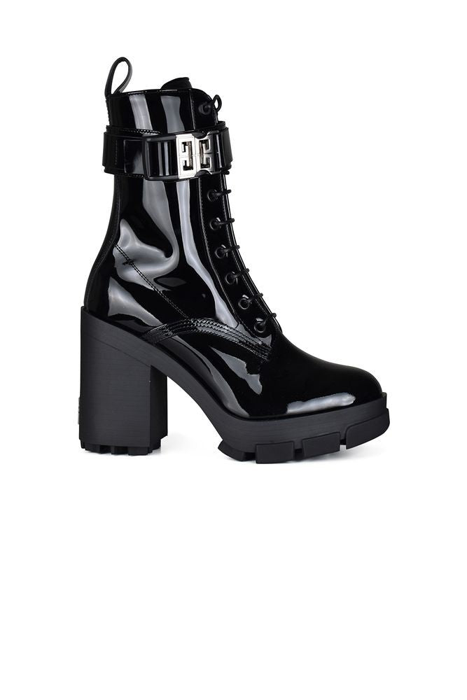 Givenchy Lace-Up Black Shiny Calf Leather Boots