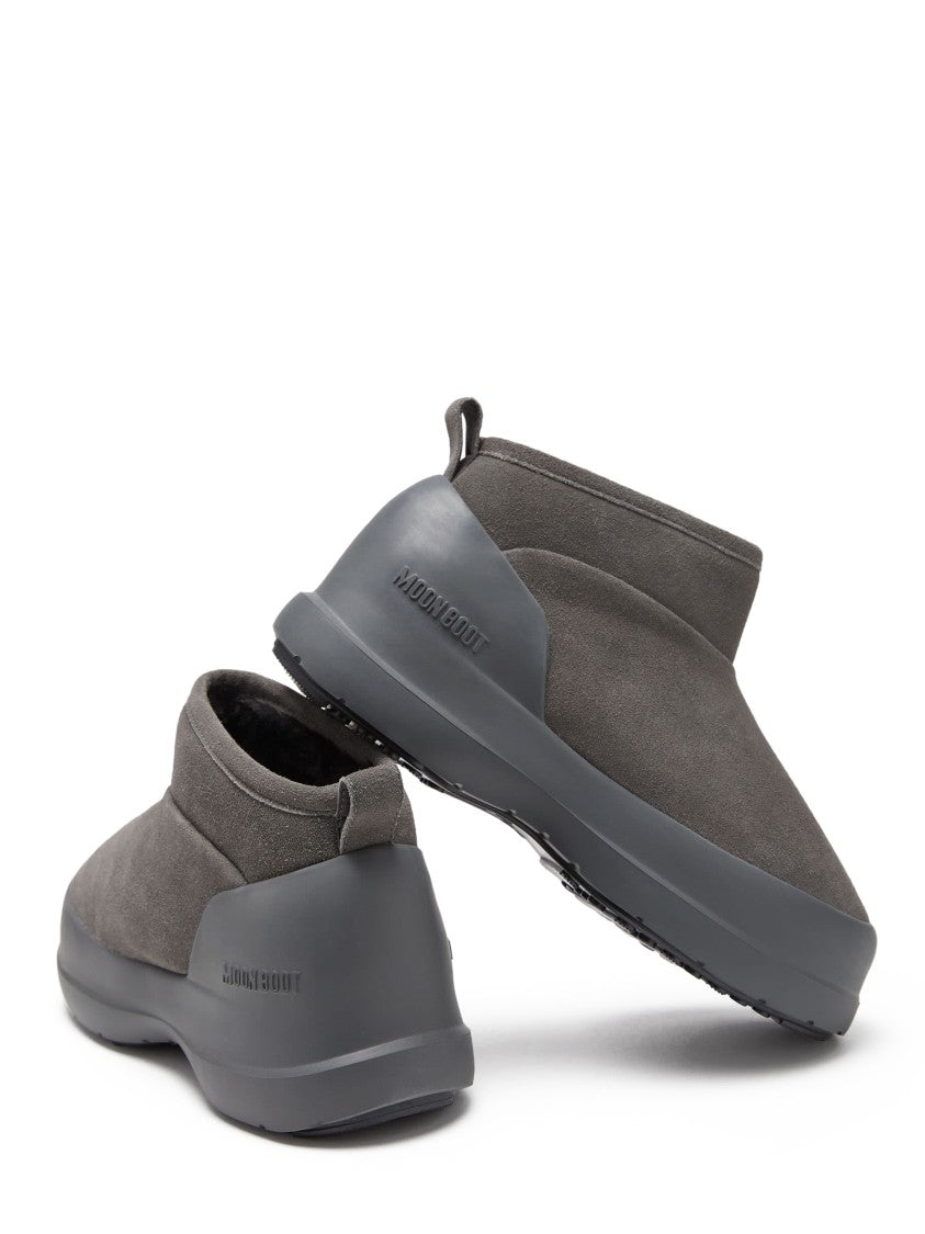 Moon Boot Minimalist Grey Suede Low Boots