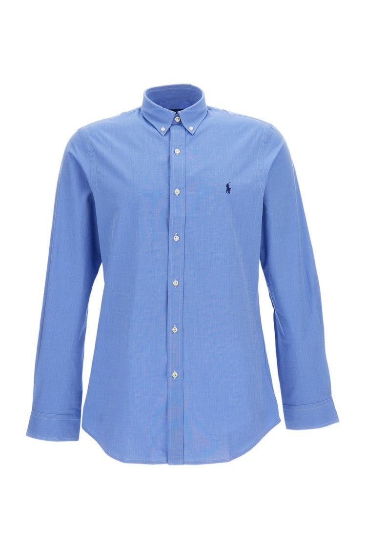 Polo Ralph Lauren Light Blue Long Sleeve Cotton-Blend Shirt