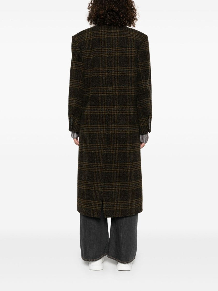 Isabel Marant Étoile Double-Breasted Wool Coat With Plaid Pattern