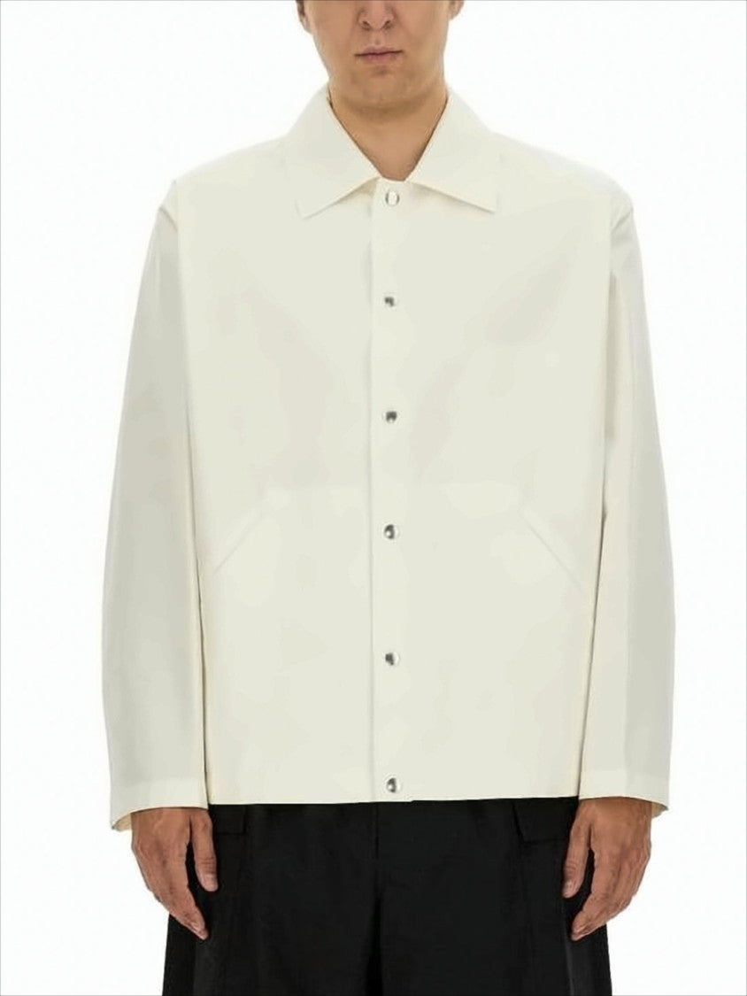 Jil Sander Boxy Cropped Jacket With Bold Text Print