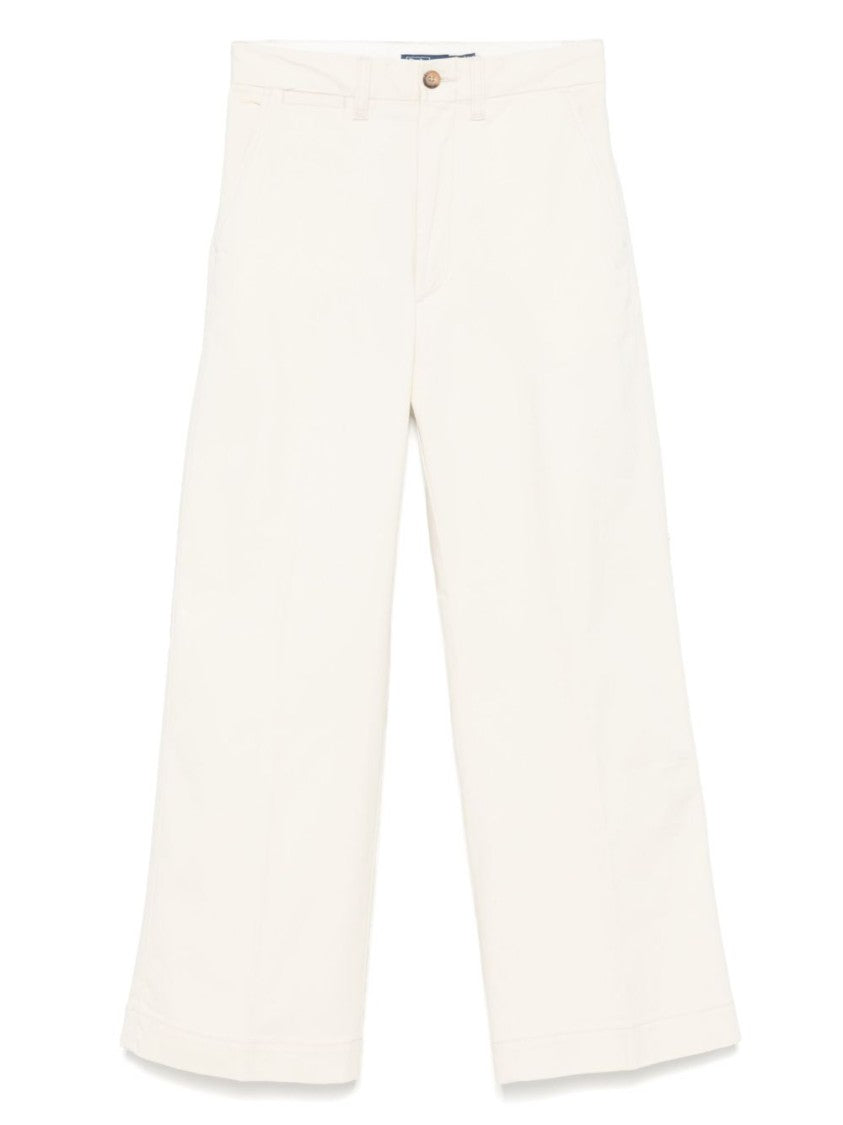 Polo Ralph Lauren Wide-Leg Cotton Trousers With Concealed Fly