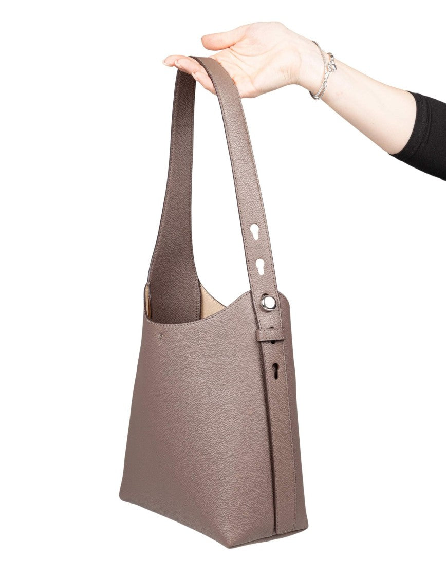 Tory Burch Romy Small Leather Hobo Bag, Wild Mushroom