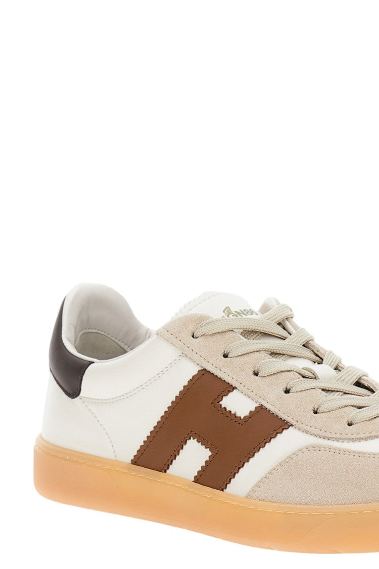 Hogan Low-Top Leather And Suede Sneakers With Signature 'H' Detail