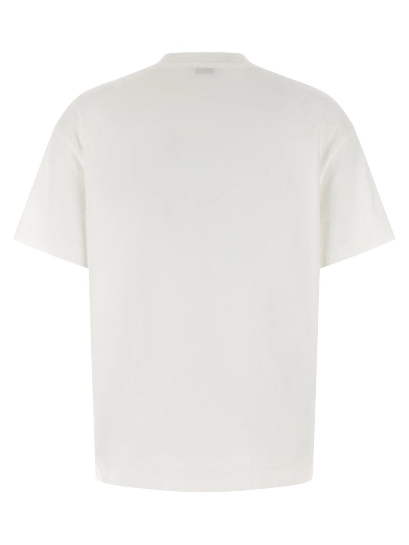 Brunello Cucinelli White Metallic Pocket Detail Cotton T-Shirt