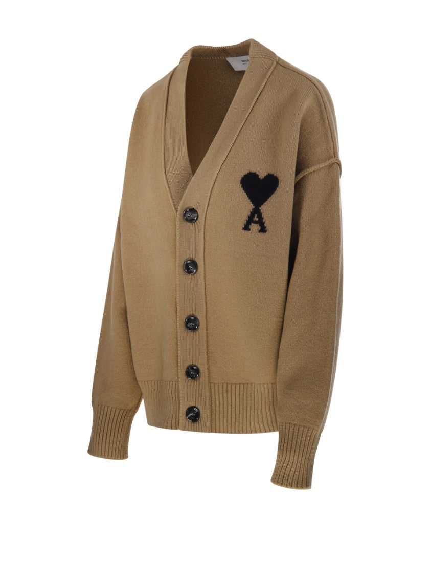 Ami Adc Cardigan V Neck Felted Merino