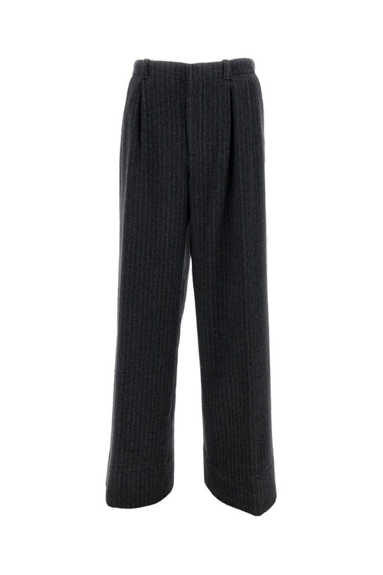 Durazzi Milano Pinstriped Wide-Leg Trousers With Tailored Fit