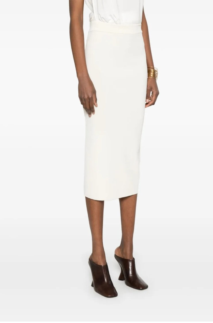 Max Mara Mid-Calf Viscose Blend Skirt With Design