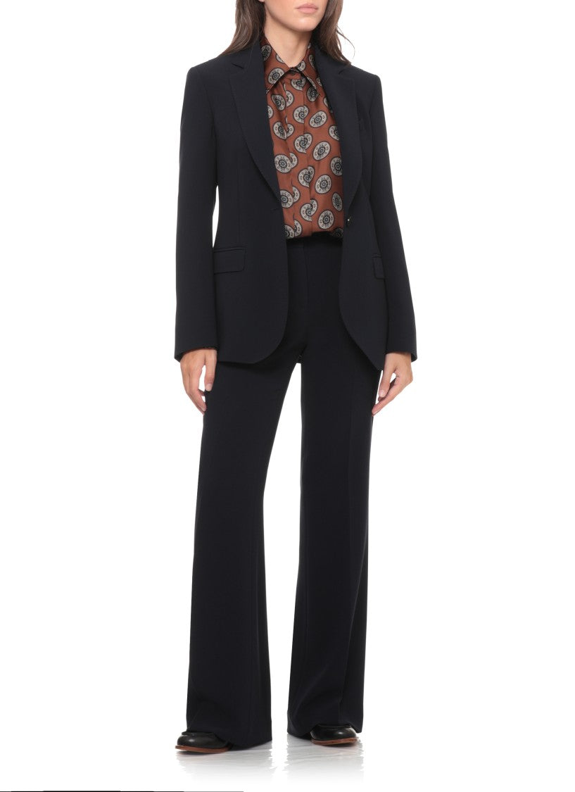Alberto Biani Black Notched Lapel Buttoned Cuffs Single-Breasted Jacket