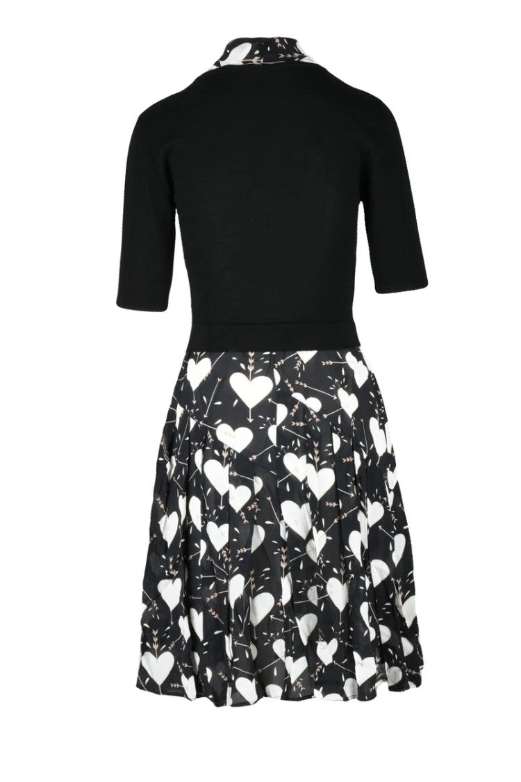 Elisabetta Franchi Flared Wool Dress - Black