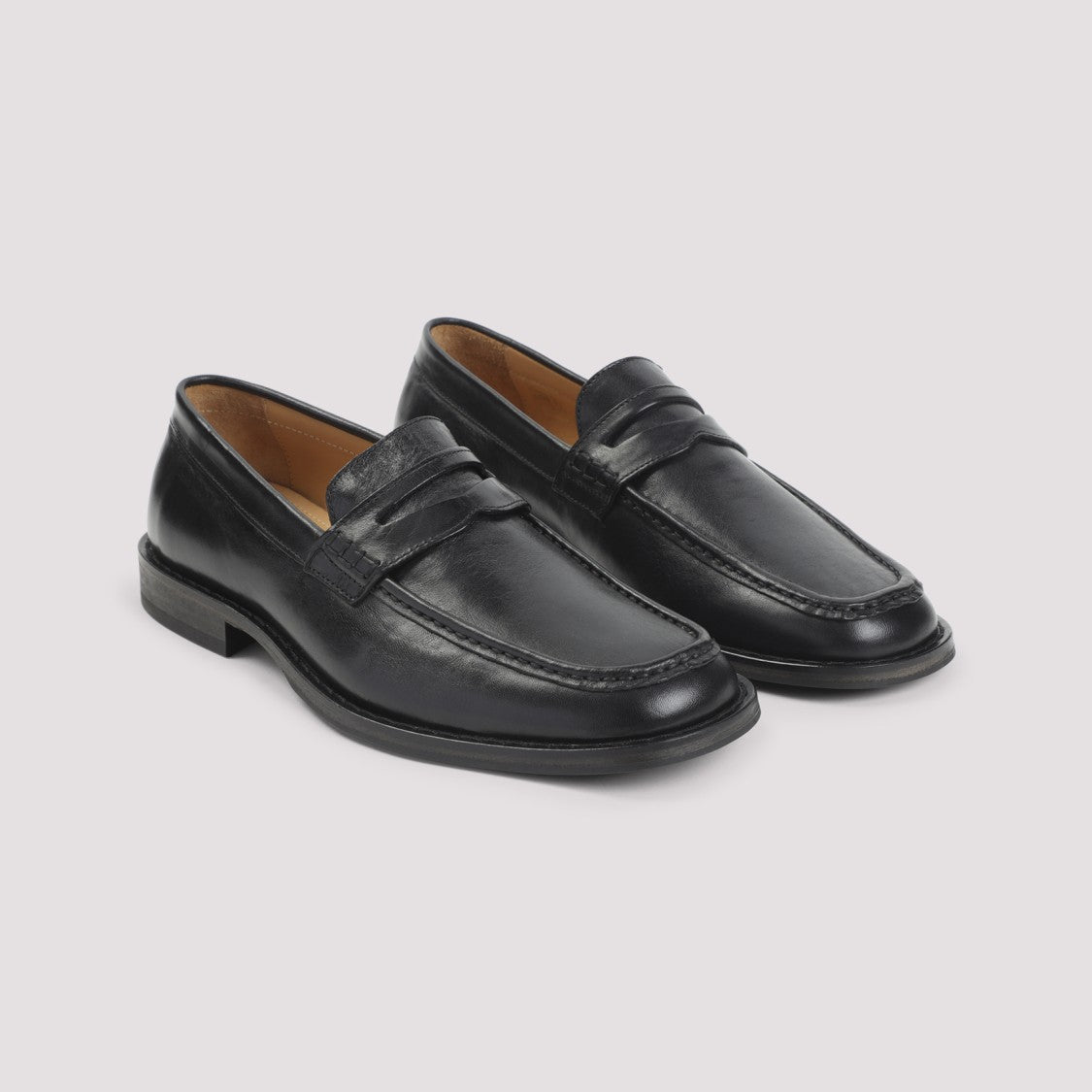 Our Legacy Black Penny Loafers Crafted From Smooth Calf Leather