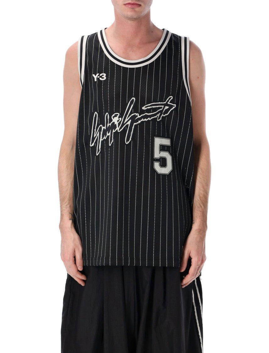 Y-3 Edwards Vertical Pinstripes Mesh Tank Top
