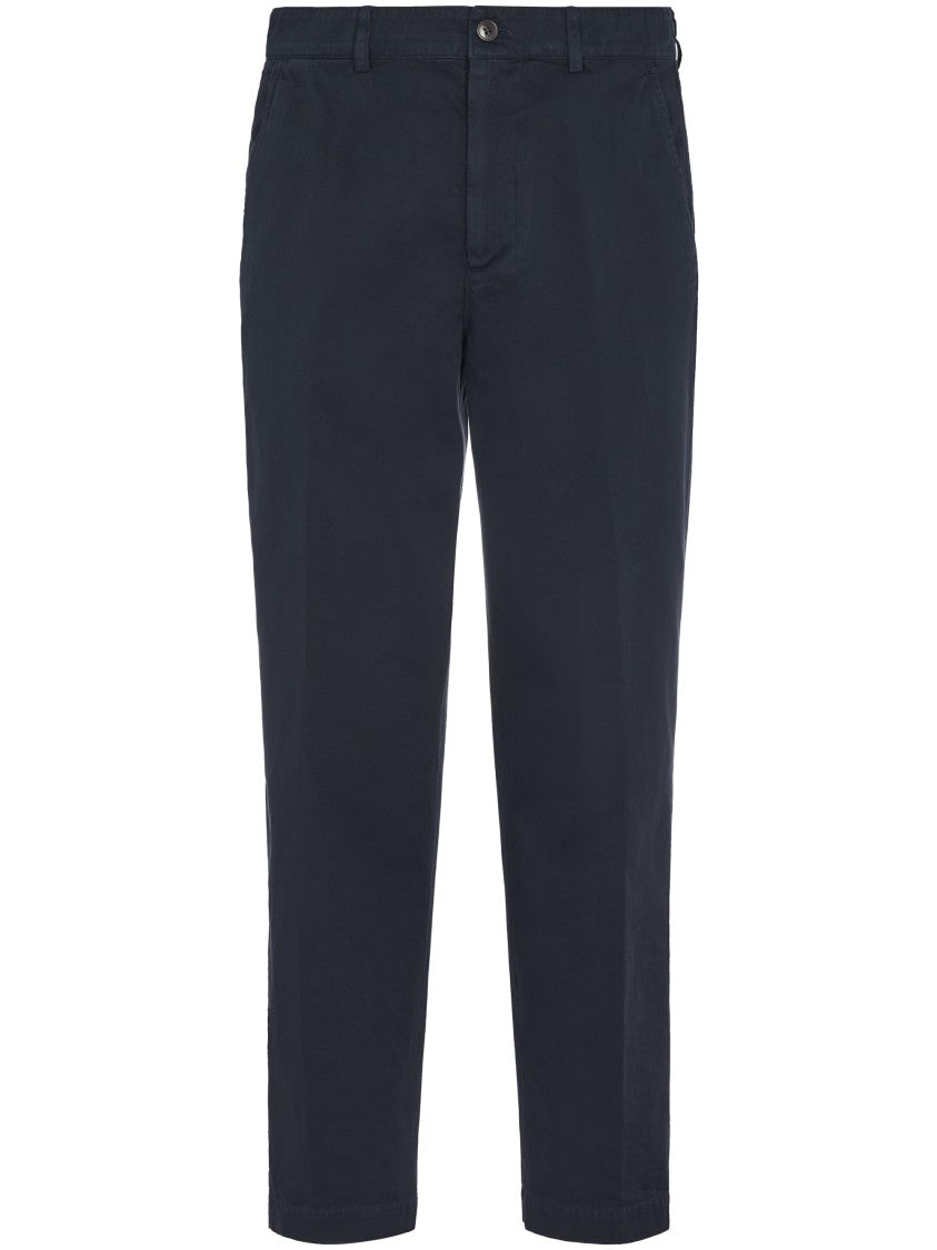 Dries Van Noten Straight-Leg Blue Trousers With Versatile Waistband