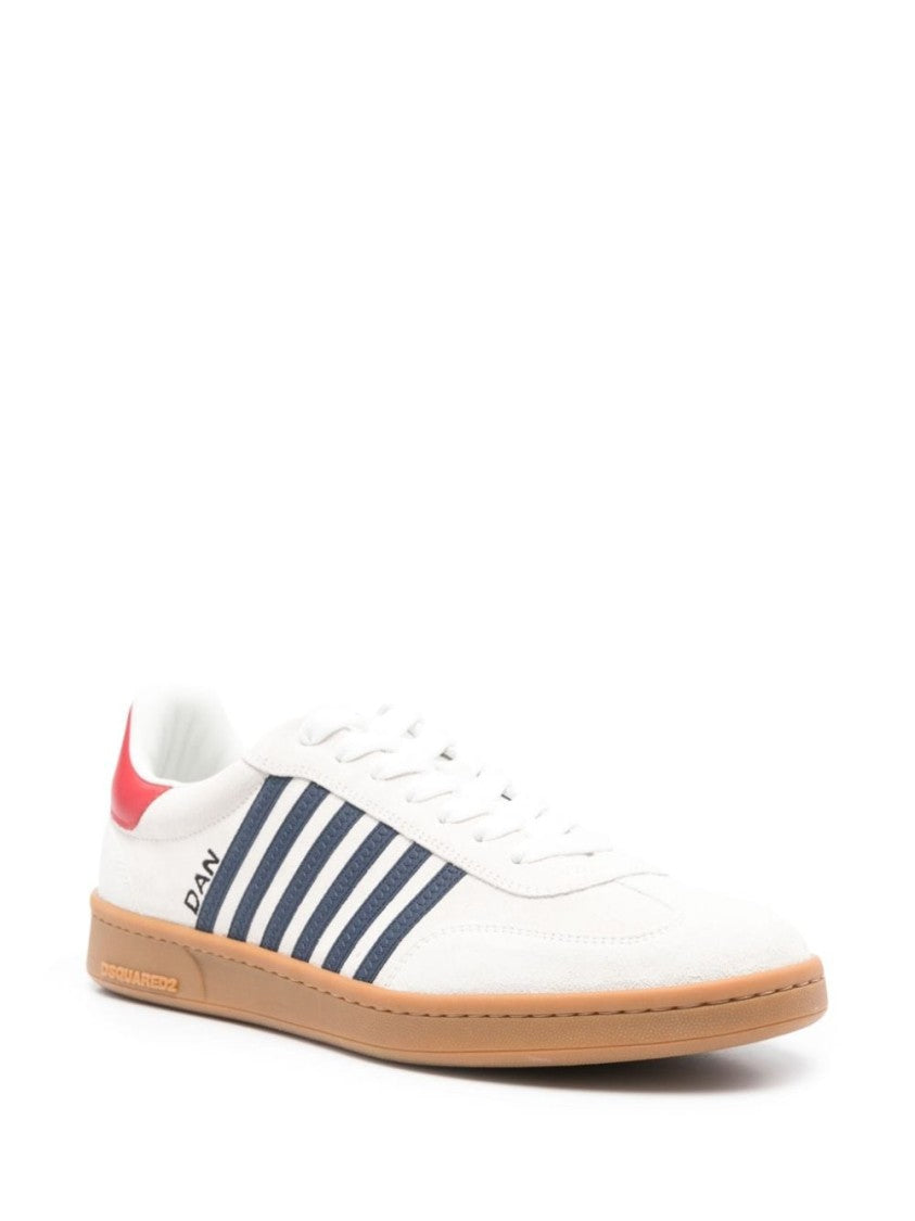 Dsquared2 Off-White And Multicolour Panelled Sneakers