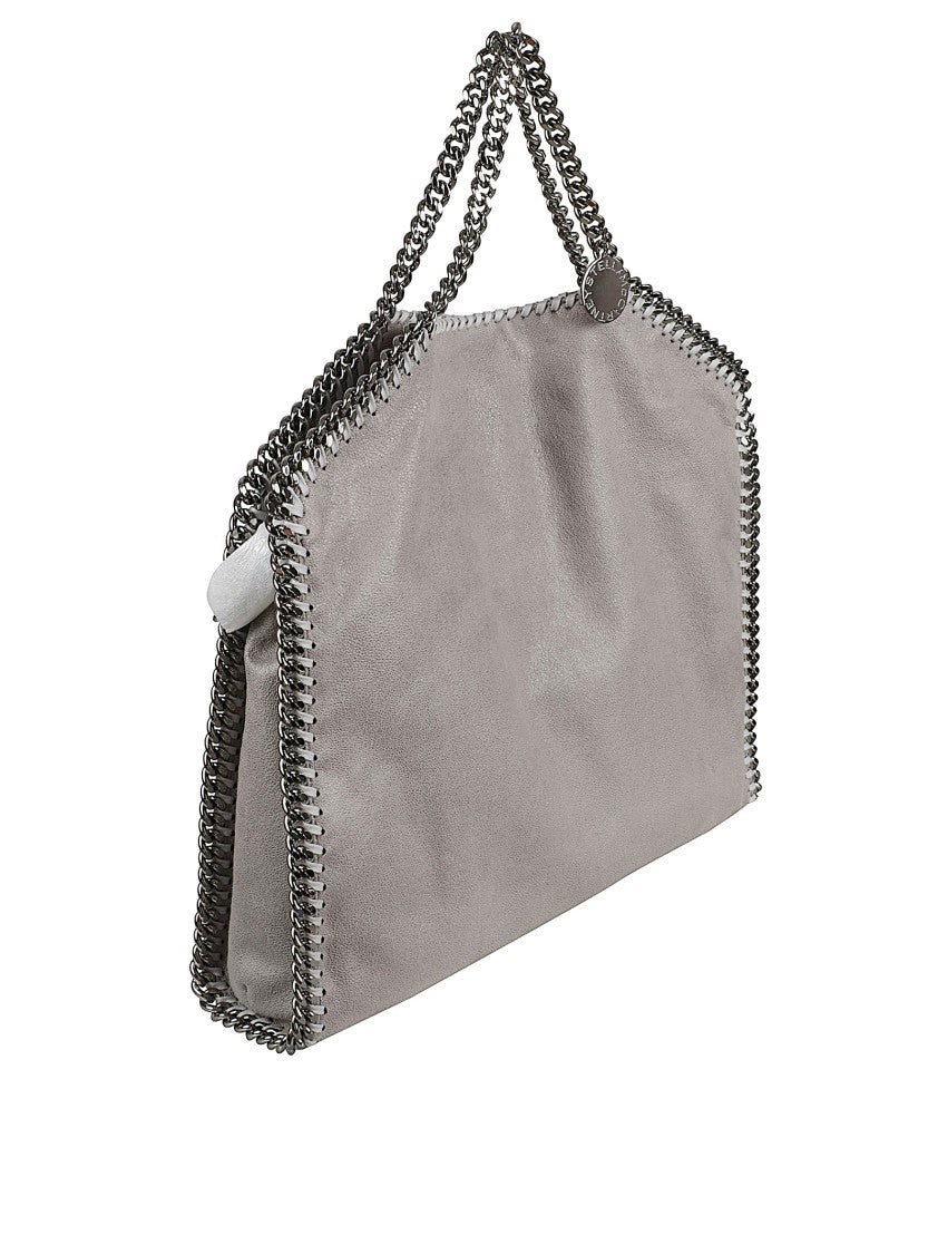 Stella Mccartney Slouchy Grey Handbag With Chain-Link Trim