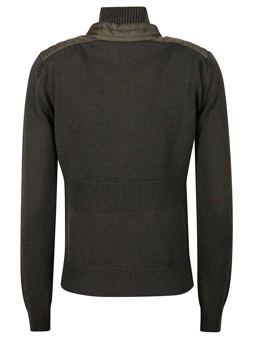 Moncler Grenoble Tricot Quilted Virgin Wool Cardigan