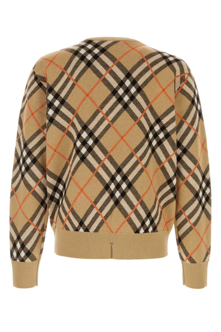 Burberry Embroidered Stretch Wool Blend Sweater