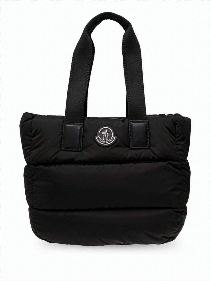 Moncler Quilted Black Tote Bag With Padded Design