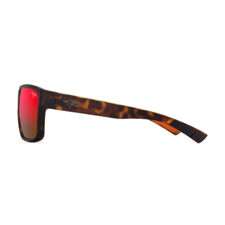 Maui Jim Uila Rectangular Tortoiseshell Sunglasses With Reflective Red Lenses