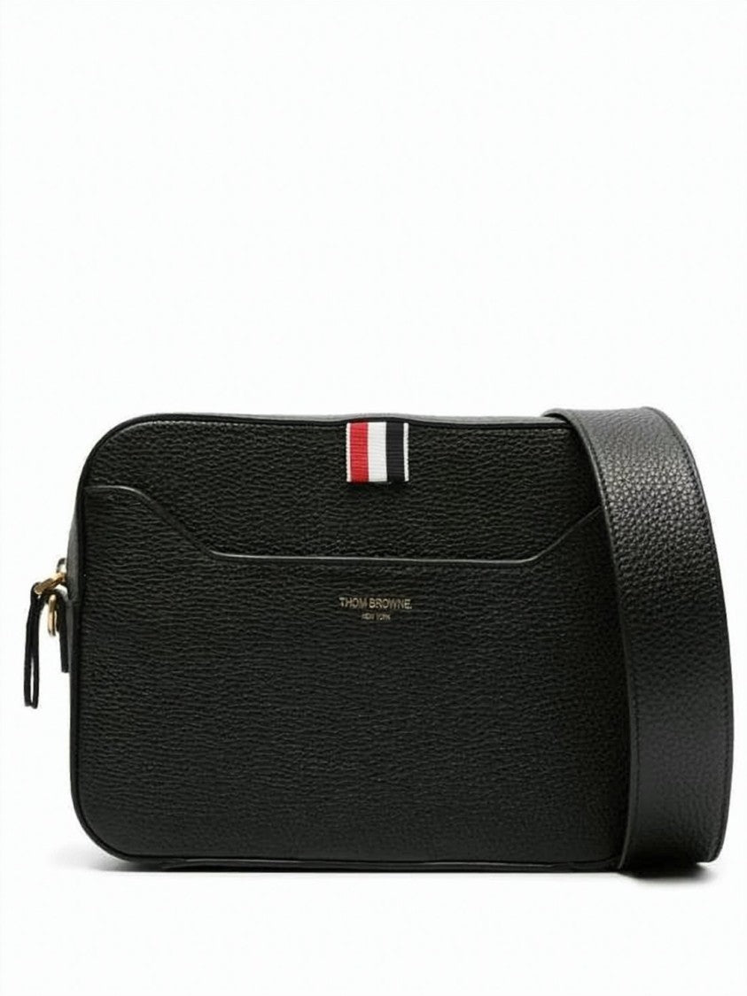 Thom Browne Textured Cowhide Leather Shoulder Bag