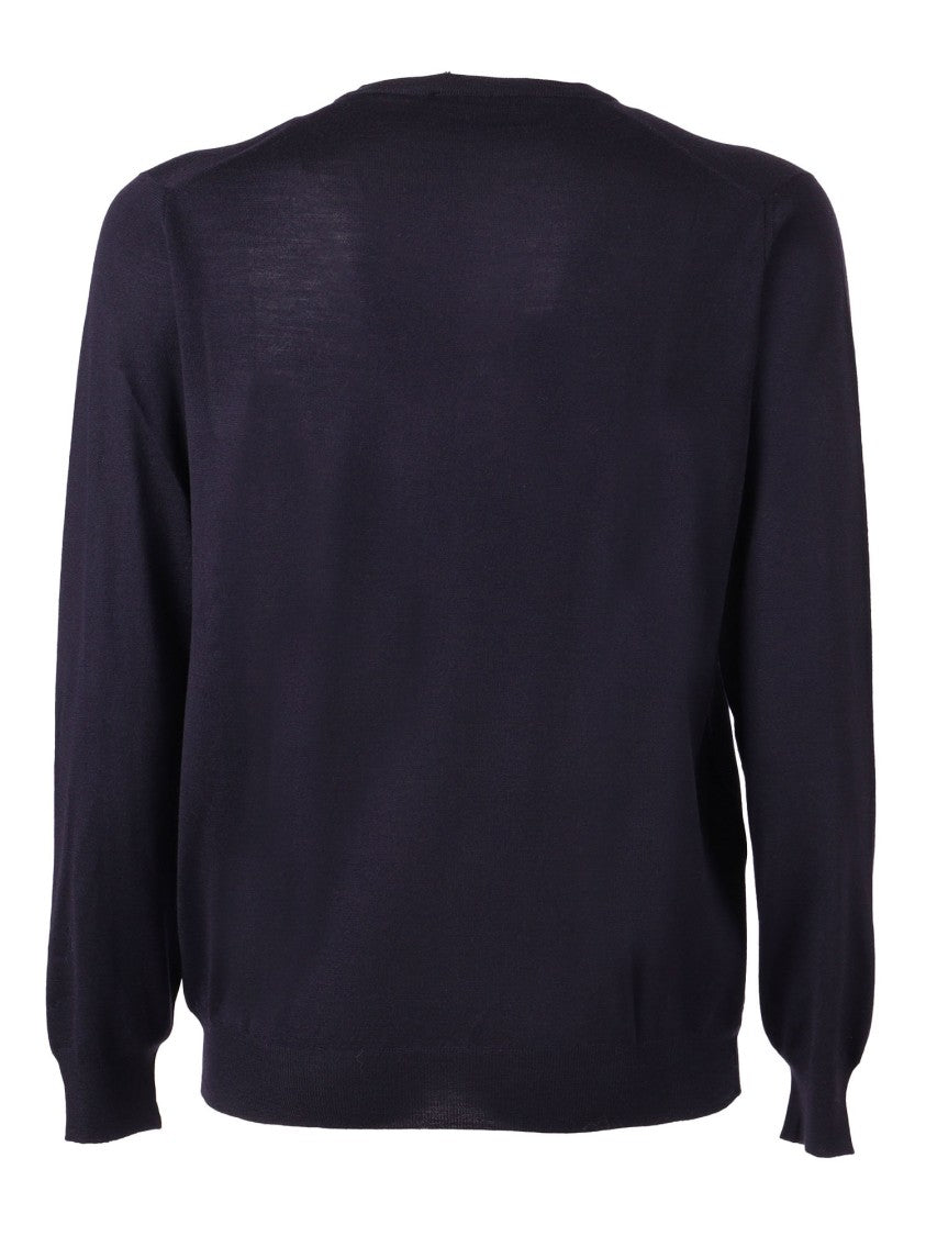 Fedeli V-Neck Long-Sleeved Knitted Sweater