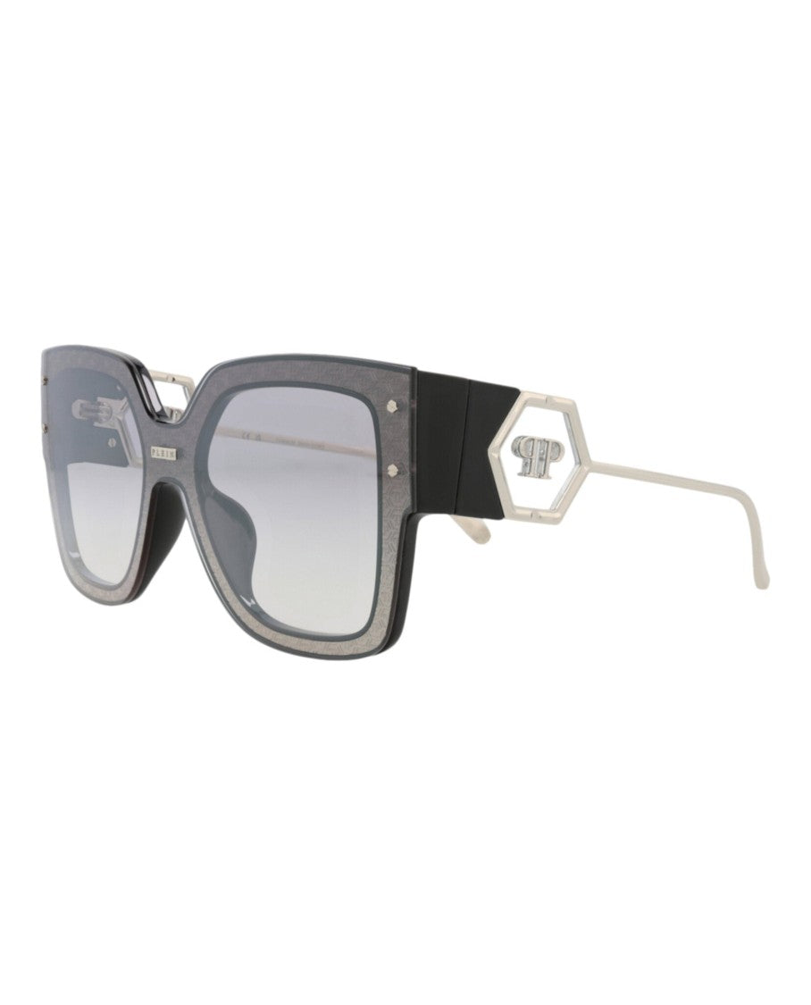 Philipp Plein Square-Frame Acetate Sunglasses With Gradient Lenses And Iconic Logo