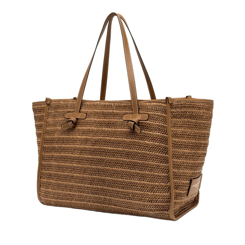 Marcella Straw Handbag With Zip Pouch