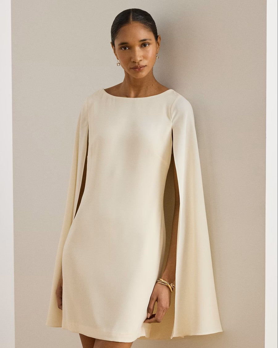 Lauren Ralph Lauren Natural Petra Long Sleeve Cocktail Dress