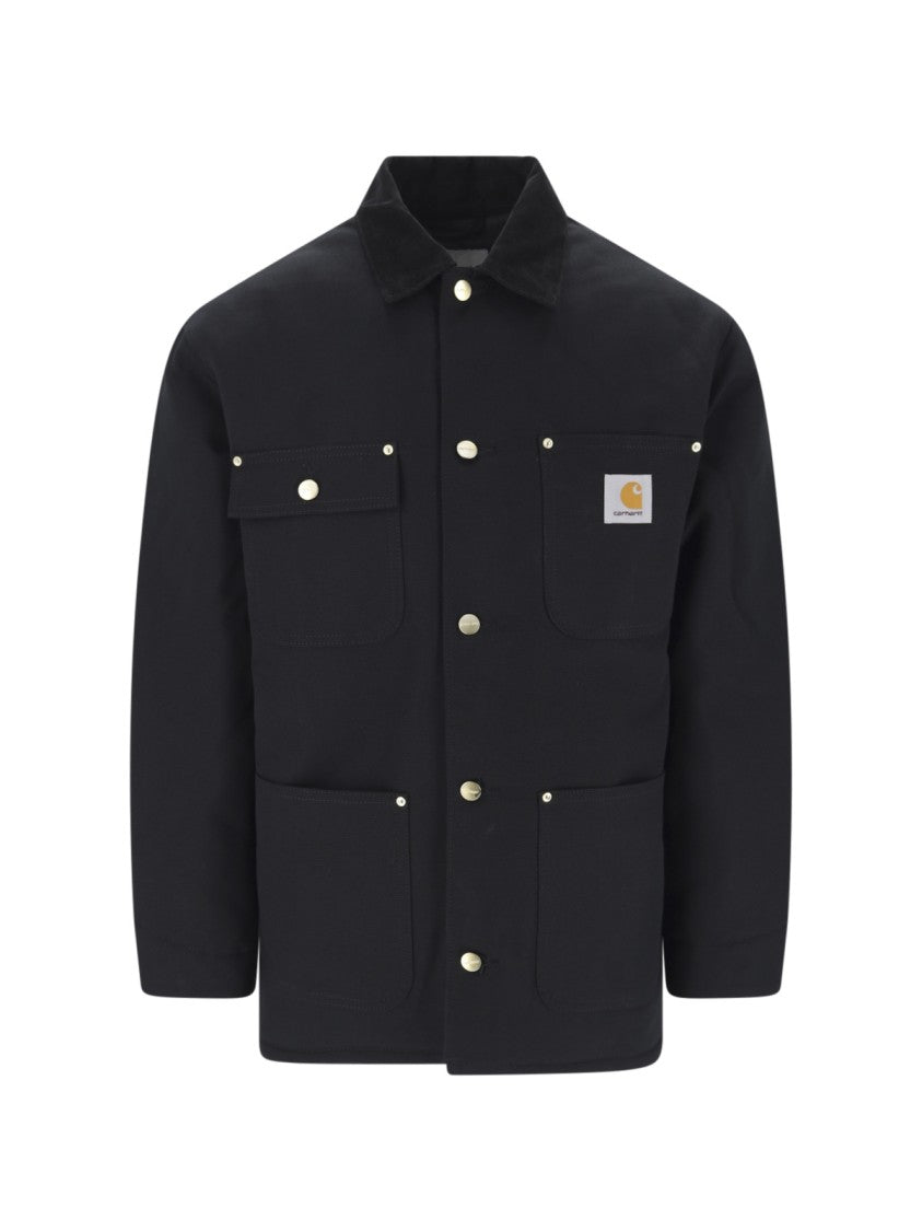 Carhartt Wip Black Og Chore Velvet-Collar Cotton Denim Jacket