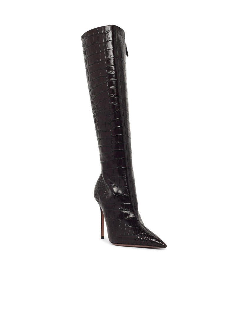 Paris Texas Vera 105' Ebony Leather Boots