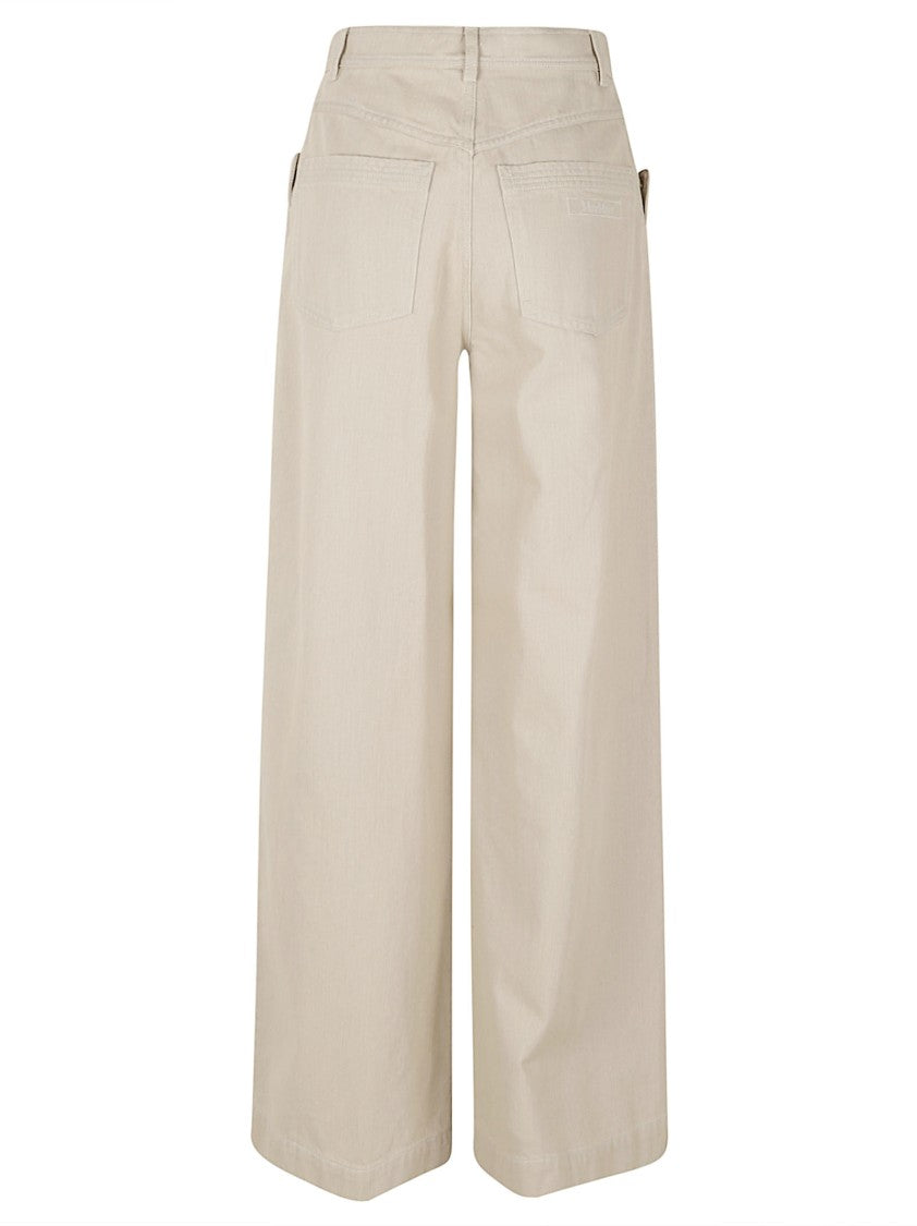 Max Mara Wide-Leg Trousers With High Waist And Button Closure
