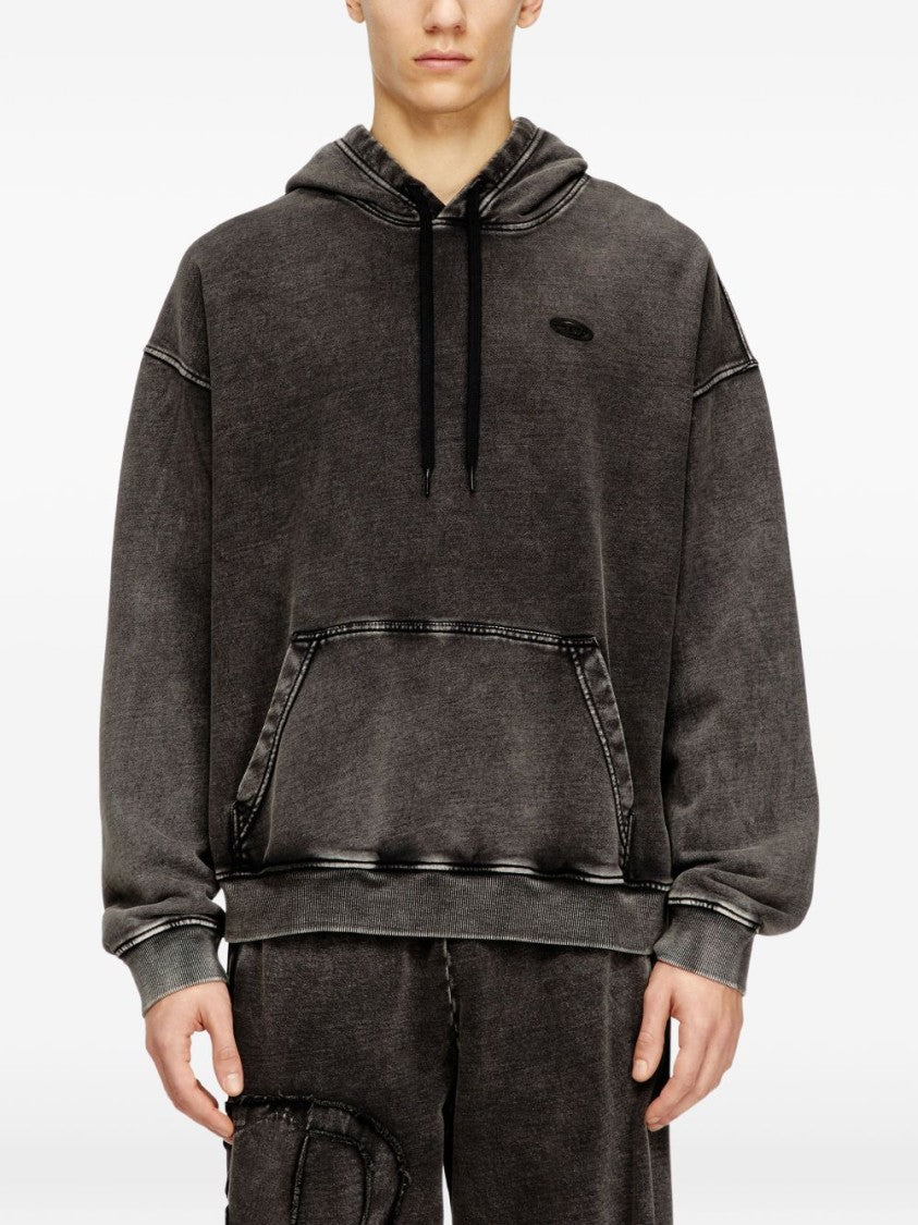 Diesel Black Grey Oval Detail Sweatshirt