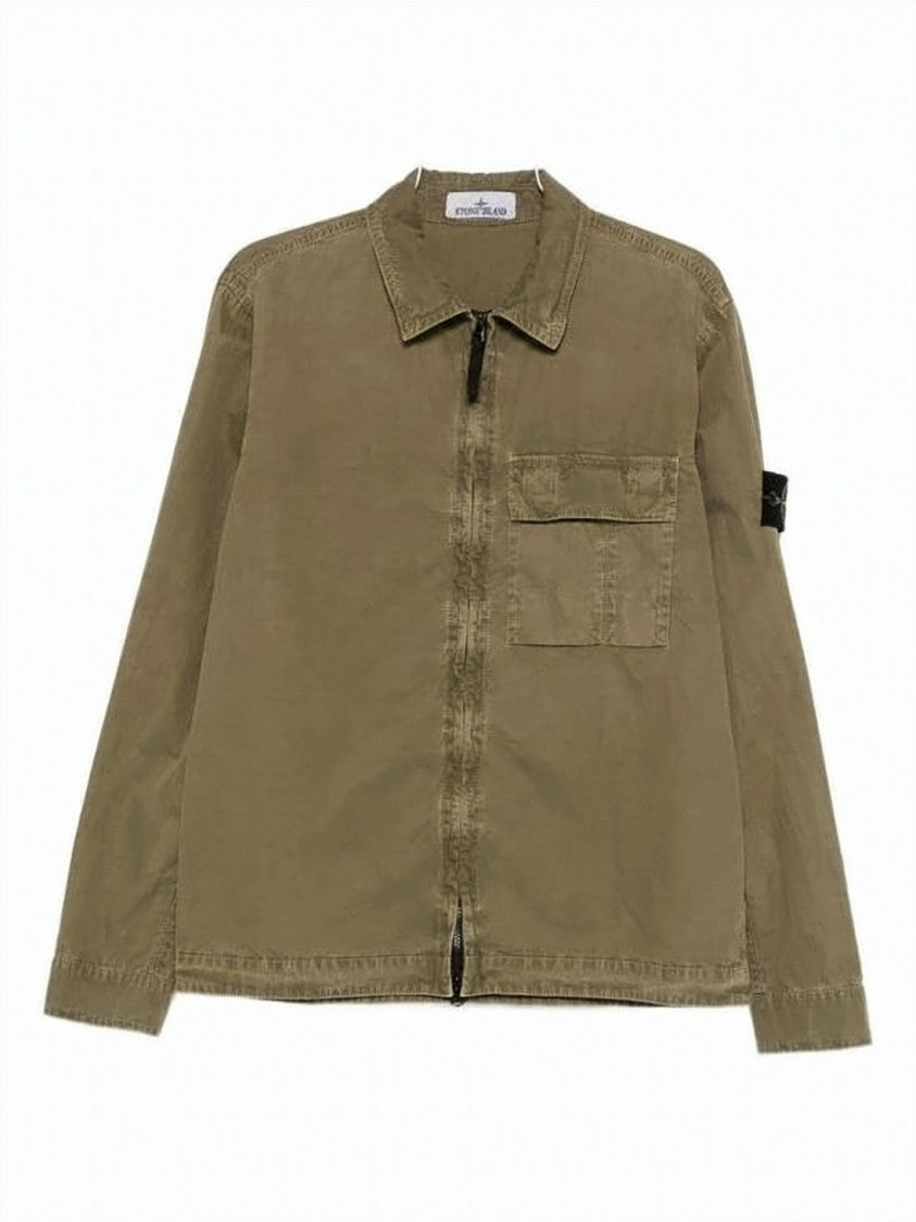 Stone Island Brown Jacket With Flap Pocket