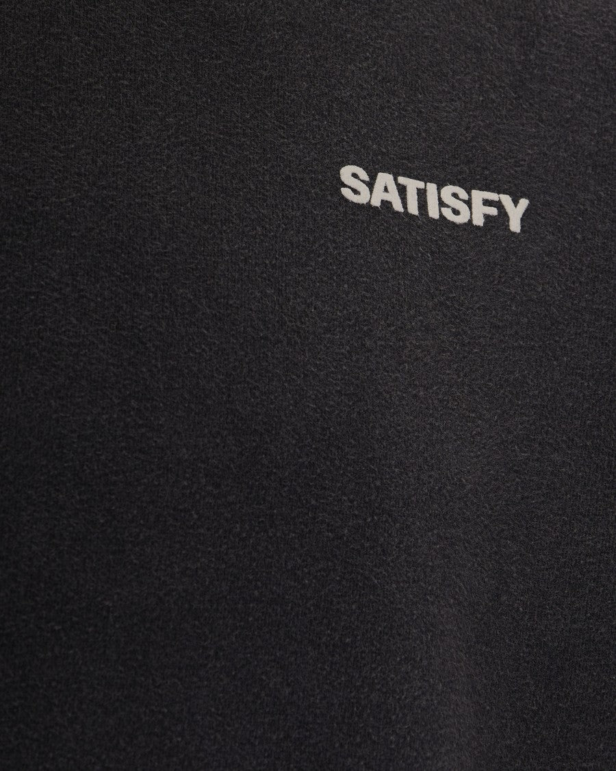 Satisfy Soft French Terry Black Hoodie With Embossed Detailing