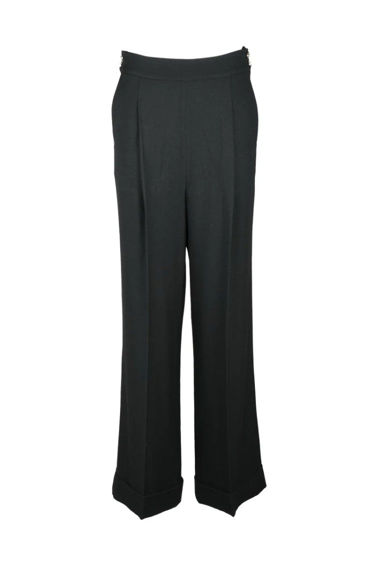 Edward Achour High-Waisted Trousers - Black