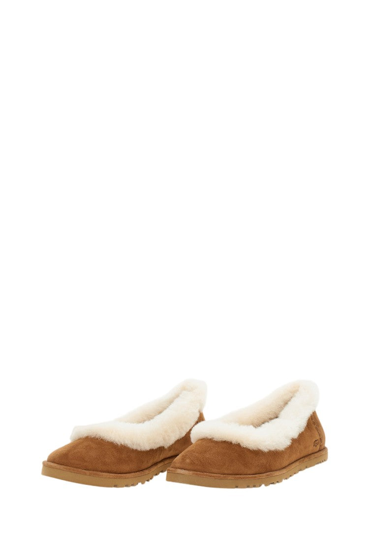 Ugg Soft Suede Ballet Flat With Plush Sheepskin Lining